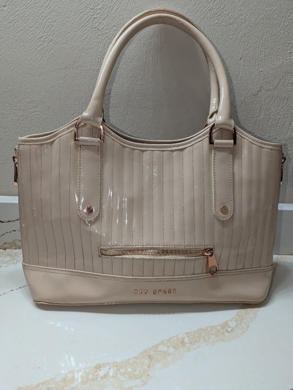 Ted Baker patent leather large bag. EUC!